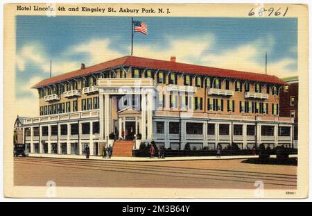 Hotel Lincoln, 4th et Kingsley St., Asbury Park, N. J. , Hôtels, Tichnor Brothers Collection, Cartes postales des États-Unis Banque D'Images