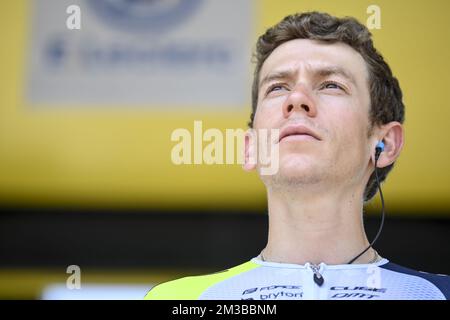 Louis Meintjes sud-africain d'Intermarche Wanty-Gobert Materiaux photographié au début de la phase 18 de la course cycliste Tour de France, de Lourdes à Hautacam (143km), France, le jeudi 21 juillet 2022. Le Tour de France de cette année a lieu du 01 au 24 juillet 2022. BELGA PHOTO DAVID STOCKMAN - SORTIE ROYAUME-UNI Banque D'Images