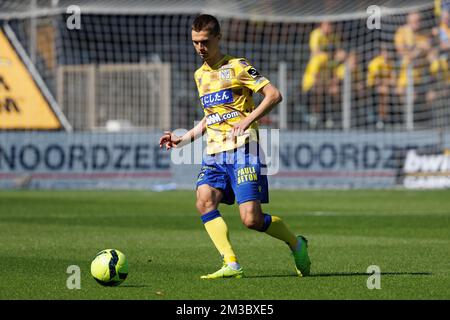 Wolke Janssens de STVV photographié en action lors d'un match de football entre KV Oostende et Sint-Truidense VV, samedi 20 août 2022 à Ostende, le 5 e jour de la première division du championnat belge de la « Jupiler Pro League » 2022-2023. BELGA PHOTO KURT DESPLENTER Banque D'Images