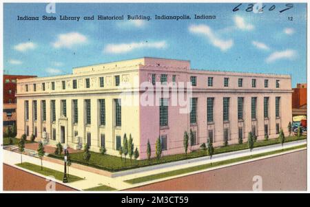 Indiana State Library and Historical Building, Indianapolis, Indiana , bibliothèques publiques, bâtiments historiques, Installations gouvernementales, Collection Tichnor Brothers, cartes postales des États-Unis Banque D'Images