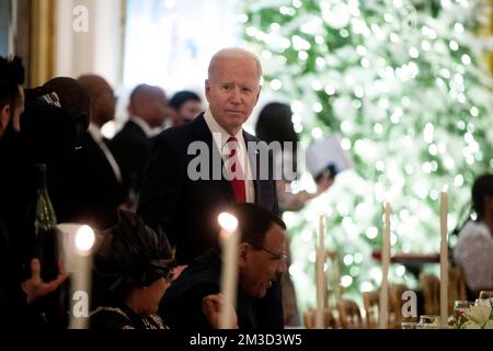 LE président AMÉRICAIN Joe Biden accueille le dîner du Sommet des dirigeants États-Unis-Afrique, dans la salle est de la Maison Blanche à Washington, DC, Etats-Unis. 14th décembre 2022. Credit: SIPA USA/Alay Live News Banque D'Images