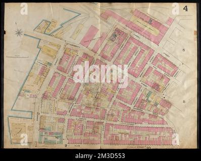 Cartes d'assurance de Boston volume un : planche 4 , évaluation des risques d'incendie, Massachusetts, Boston, cartes, Boston Mass., cartes Norman B. Leventhal Map Center Collection Banque D'Images