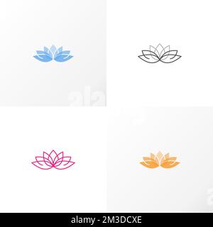 Fleur de Lotus en forme féminine image graphique icône logo design abstrait concept vecteur stock. Peut être utilisé comme symbole lié à la nature ou à l'ornement Illustration de Vecteur