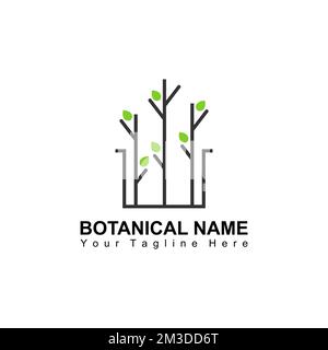 plantes en pot en utilisant la forme de ligne image graphique icône logo design abstrait concept vecteur stock. Peut être utilisé comme symbole lié à la nature ou botanique Illustration de Vecteur