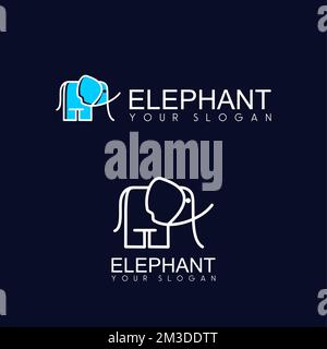 Simple et drôle Elephant image graphique icône logo design abstrait concept vecteur stock. Peut être utilisé comme un animal associé à un symbole ou une bande dessinée Illustration de Vecteur