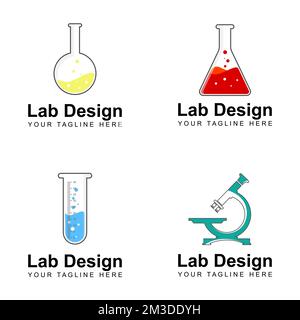 équipement ou outil utilisé dans les laboratoires image graphique icône logo design résumé concept vecteur stock. lié à la recherche ou à la chimie Illustration de Vecteur