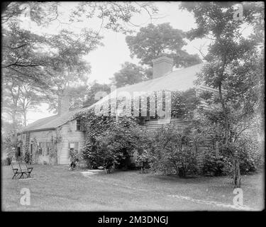 Kingston, Rhode Island, maison française du général Cyrus, avant 1700, Maisons. Collection de négatifs sur plaque de verre de Frank cousins Banque D'Images