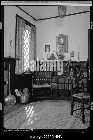 Kitterege-Rogers House, Salem: Intérieur, bibliothèques, intérieurs, bibliothèques. Collection de négatifs photographiques Samuel Chamberlain Banque D'Images