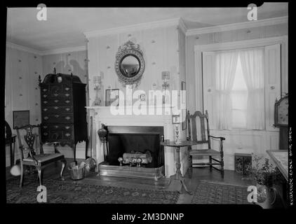 Kitterege-Rogers House, Salem: Intérieur, chambre - cheminée, chambres, cheminées. Collection de négatifs photographiques Samuel Chamberlain Banque D'Images