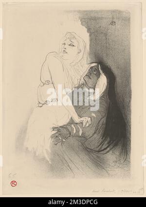 A la Renaissance : Sarah Bernhardt dans Phèdre , actrices, Bernhardt, Sarah, 1844-1923, Théâtre de la Renaissance Paris, France. Henri de Toulouse-Lautrec (1864-1901). Impressions et mises en plan Banque D'Images