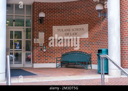 LA NOUVELLE-ORLÉANS, LA, États-Unis - 11 DÉCEMBRE 2022 : entrée à l'école de droit de l'université Tulane, dans la rue Freret Banque D'Images