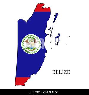 Illustration du vecteur de carte Belize. Économie mondiale. Pays célèbre. Amérique centrale. Amérique. Illustration de Vecteur