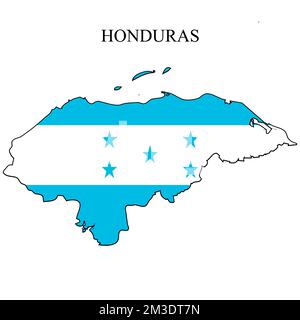 Illustration vectorielle de la carte du Honduras. Économie mondiale. Pays célèbre. Amérique centrale. Amérique. Illustration de Vecteur