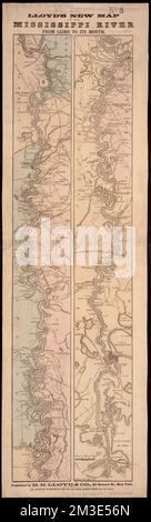 Nouvelle carte du fleuve Mississippi du Lloyd's du Caire à son embouchure , fleuve Mississippi, cartes Norman B. Leventhal Map Center Collection Banque D'Images