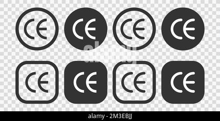 Jeu de symboles de marquage ce pour conformite europeenne, produit d'étiquette propre, symbole d'illustration de vecteur d'information eps 10 Illustration de Vecteur