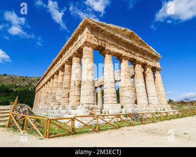 Temple de Segesta - Parc archéologique de Segesta - Trapani, Sicile, Italie Banque D'Images