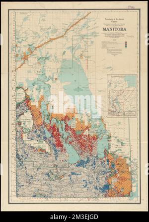 Manitoba : carte montrant la disposition des terres, des biens immobiliers, Manitoba, cartes, des terres publiques, Manitoba, cartes, subventions foncières, Manitoba, cartes, Utilisation des terres, Manitoba, cartes, Manitoba, cartes Norman B. Leventhal Map Centre Collection Banque D'Images