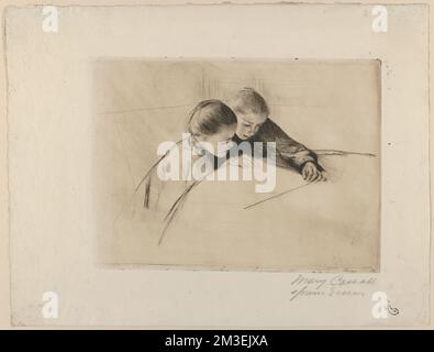 La carte , éducation, enfants. Mary Cassatt (1844-1926). Impressions et mises en plan Banque D'Images