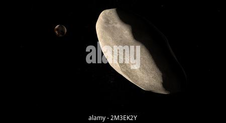 Styx lune en orbite dans l'espace avec la planète Pluton Banque D'Images