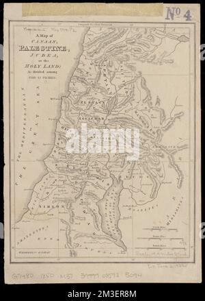 Une carte de Canaan, Palestine, Judée, ou la Terre Sainte : divisée entre les 12 tribus , Géographie, cartes, douze tribus d'Israël, cartes, Palestine, cartes Norman B. Leventhal Map Centre Collection Banque D'Images