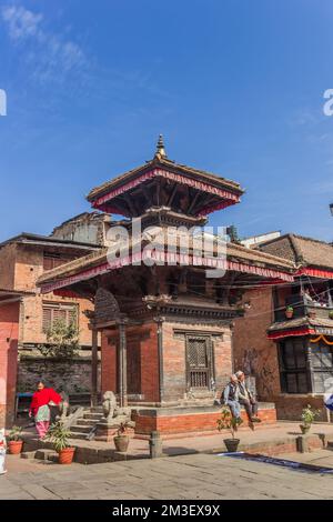 Petit temple sur la place Dattatraya à Bhaktapur, Népal Banque D'Images