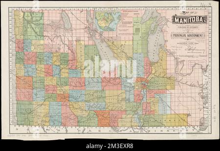 Carte du Manitoba , cadastres, Manitoba, cartes, Manitoba, Relevés, cartes, Manitoba, cartes Norman B. Leventhal Map Centre Collection Banque D'Images