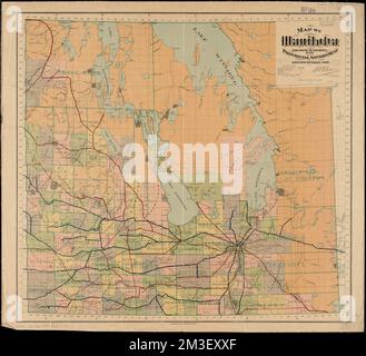 Carte du Manitoba , chemins de fer, Manitoba, cartes, Manitoba, Cartes Norman B. Leventhal Map Centre Collection Banque D'Images