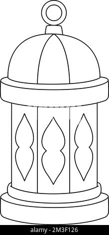 Page de coloriage isolée de lanterne de Ramadan pour enfants Illustration de Vecteur