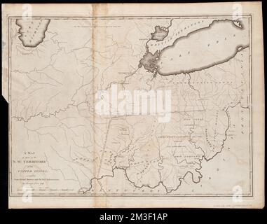 Une carte d'une partie du N:W: Territoire des États-Unis : compilé à partir de relevés réels, et la meilleure information , Indiana, cartes, Michigan, cartes, Ohio, cartes Norman B. Leventhal Map Center Collection Banque D'Images