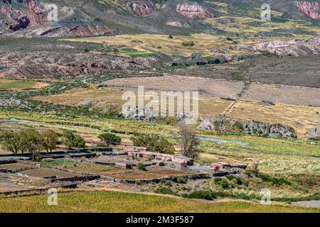 Le village de montagne de la Poma dans les Andes argentines Banque D'Images