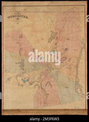 Carte de la ville de Worcester , Worcester Mass., cartes Norman B. Leventhal Map Center Collection Banque D'Images