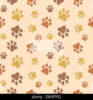 Paw pour chiens et chats sans couture motif vectoriel doodle empreinte animale abstraite arrière-plan pour l'illustration du tissu, de la texture et du papier peint pour l'impression numérique Illustration de Vecteur