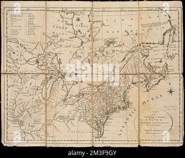 Une carte des États du nord et du milieu : comprendre le territoire de l'ouest et les dominions britanniques en Amérique du Nord : des meilleures autorités , États-Unis, cartes, travaux tôt à 1800, Amérique du Nord, cartes, travaux tôt à 1800 Norman B. Leventhal Map Center Collection Banque D'Images