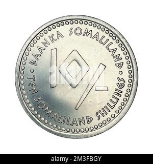 Somaliland 10 shillings 2006 sur fond blanc Banque D'Images