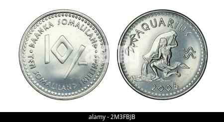 Somaliland 10 shillings 2006 sur fond blanc Banque D'Images