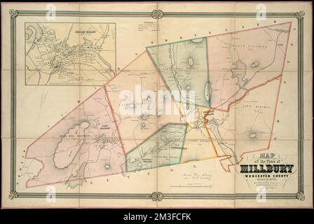 Carte de la ville de Millbury : Worcester County Massachusetts , propriétaires fonciers, Massachusetts, Millbury, cartes, Millbury Mass. : Ville, cartes Norman B. Leventhal Map Centre Collection Banque D'Images