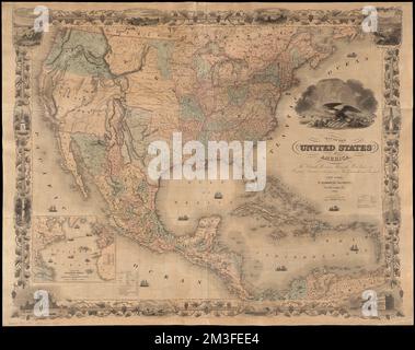 Carte des États-Unis d'Amérique, des provinces britanniques, du Mexique, des Antilles et de l'Amérique centrale, avec une partie de la Nouvelle Grenade et du Venezuela, de l'Amérique du Nord, cartes, de l'océan Atlantique, cartes Norman B. Leventhal Map Center Collection Banque D'Images