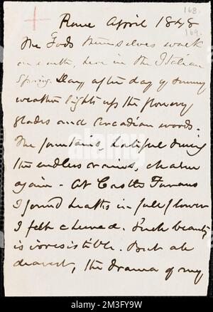 Lettre manuscrite de Margaret Fuller (copie), Rome, avril 1848 , Banque D'Images