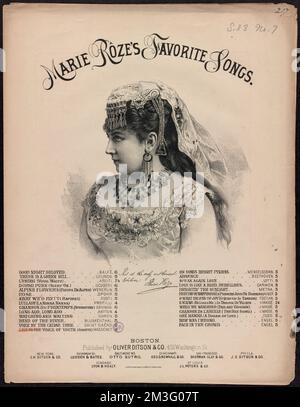 Chansons préférées de Marie Roze , Rôze, Marie, 1846-1926 Banque D'Images