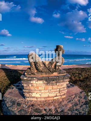 Chac mool Beache, Cancun Banque D'Images