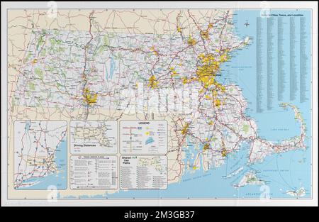 Carte officielle des transports du Massachusetts , routes, Massachusetts, cartes, routes, Massachusetts, Boston, cartes, Massachusetts, cartes, Boston Mass., cartes Norman B. Leventhal Map Center Collection Banque D'Images