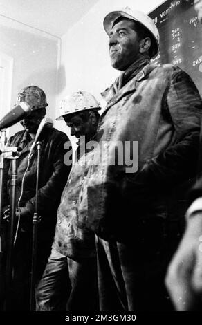 Neuf mineurs de la mine Emil Emscher ont été enterrés le 2. 10. 1969, quatre d'entre eux sont morts. L'accident s'est produit lors de l'effondrement d'un tunnel, l'Allemagne Banque D'Images