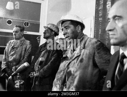 Neuf mineurs de la mine Emil Emscher ont été enterrés le 2. 10. 1969, quatre d'entre eux sont morts. L'accident s'est produit lors de l'effondrement d'un tunnel, l'Allemagne Banque D'Images