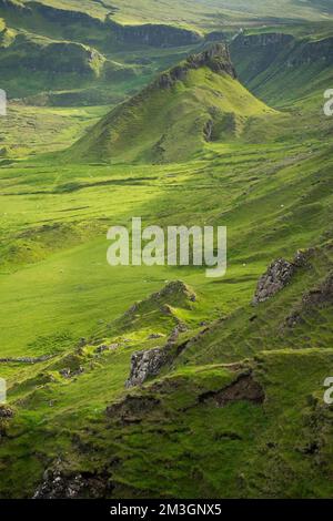 Bizarre Rock World of Quiraing, Trotternish Ridge, Highlands, île de Skye, Hébrides intérieures, Écosse, Royaume-Uni Banque D'Images