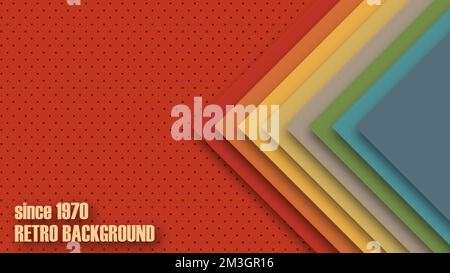 Design rétro réaliste dans un style futuriste. Arrière-plan géométrique abstrait des années 1970 avec couleurs rétro. Illustration vectorielle. Illustration de Vecteur