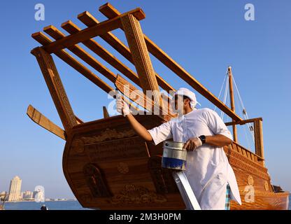 Doha, Qatar, 15th novembre 2022. Les bateaux locaux sont vernis dans le village culturel de Katara lors de la coupe du monde Qatar 2022. Le crédit photo devrait se lire: David Klein/Sportimage crédit: Sportimage/Alay Live News Banque D'Images