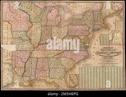 Carte nationale de Mitchell de la République américaine ou des Etats-Unis d'Amérique du Nord : avec des cartes des vicités de trente-deux des principales villes de l'Union , Etats-Unis, cartes Norman B. Leventhal Map Center Collection Banque D'Images