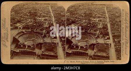 Modèle, ruines de Pompéi, Musée national, Naples, Italie , Villes miniatures Banque D'Images