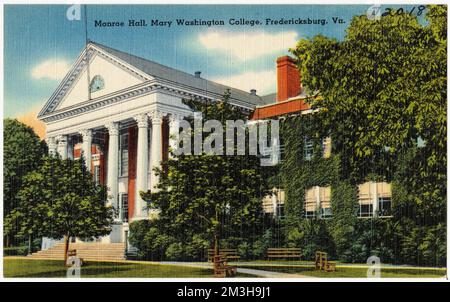 Monroe Hall, Mary Washington College, Fredericksburg, Virginie , Universités et collèges, Collection Tichnor Brothers, cartes postales des États-Unis Banque D'Images
