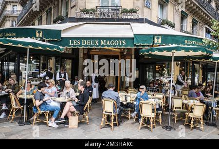 Aux deux Magots, Paris, France Banque D'Images